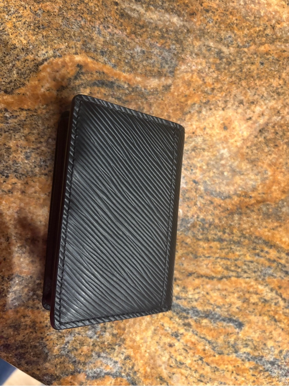 Louis Vuitton Black Epi Leather Card Holder with Silver LV Emblem - Picture 2 of 5